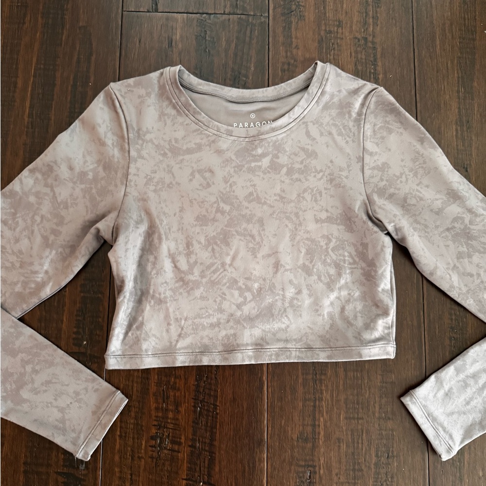 Paragon Fitwear Light Gray Cropped Long Sleeve Top